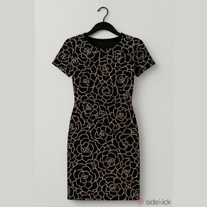 Club Monaco black & tan dress size 2 floral designs